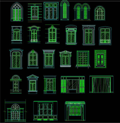欧式传统建筑cad元素窗台