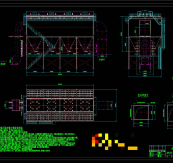 锅炉用布袋除尘器CAD机械图纸