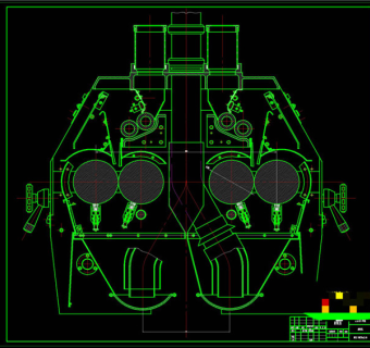 磨粉机装配图CAD机械图纸