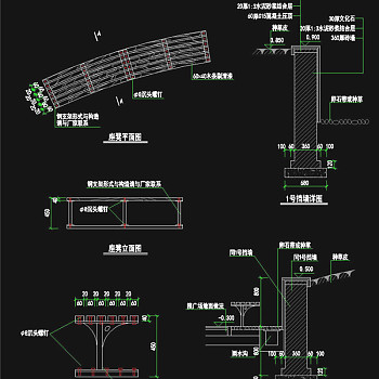 挡土墙景观CAD景观图纸