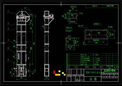 斗式提升机CAD机械图纸