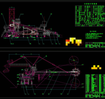 斗轮机总图CAD机械图纸