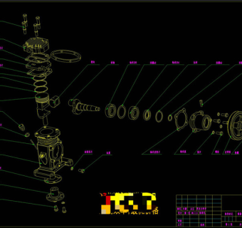 空压机装配图CAD机械图纸