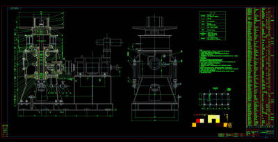立式卷取机CAD机械图纸