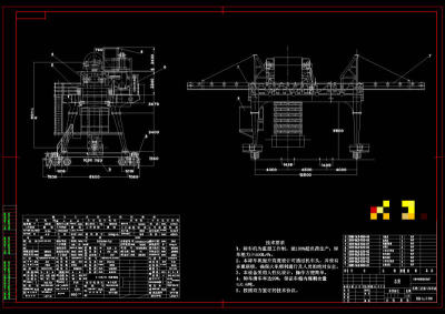 门式链斗卸车机CAD机械图纸
