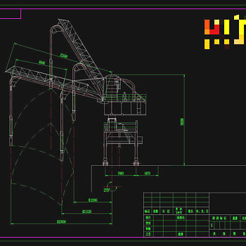 气力卸船机CAD机械图纸