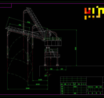 气力卸船机CAD机械图纸