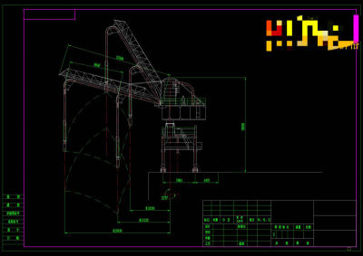 气力卸船机CAD机械图纸