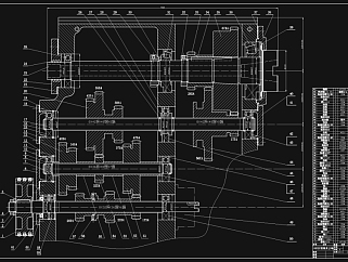 万能卧式升降台铣床主轴CAD机械图纸