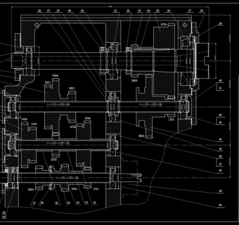 万能卧式升降台铣床主轴CAD机械图纸