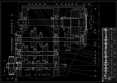 万能卧式升降台铣床主轴CAD机械图纸