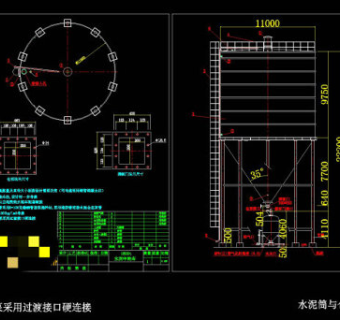 立方米钢仓CAD机械图纸