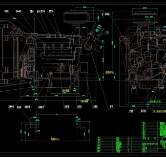 用柴油机CAD机械图纸