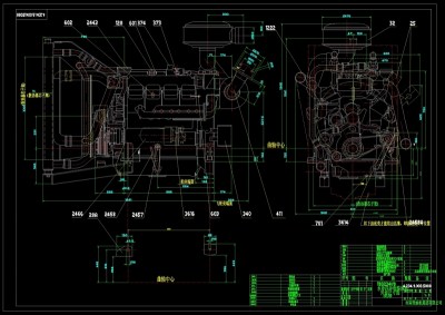 用柴油机CAD机械图纸