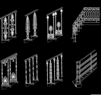 cad金属与玻璃栏杆