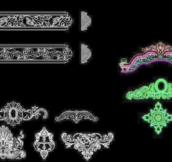 cad欧式雕花图片