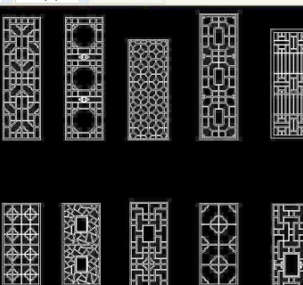 CAD中式窗花花纹