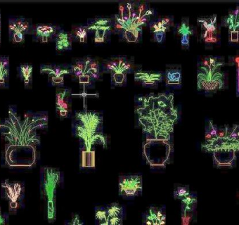 花盆花瓶cad图块