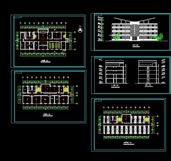 现代化高档四层综合办公楼CAD设计图