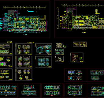 五星级会所茶吧装修cad图纸
