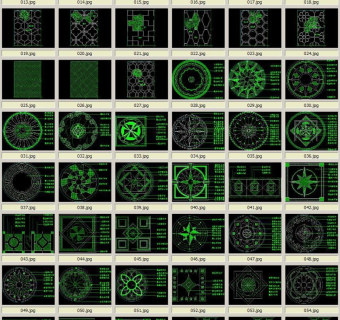 花街铺地石材拼花中式铺地CAD图