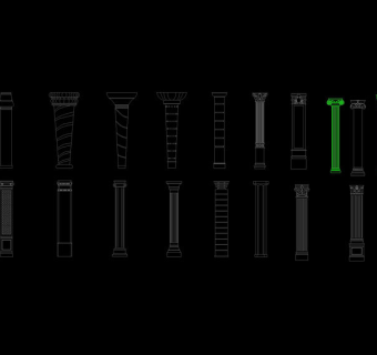 欧式柱子CAD立面图