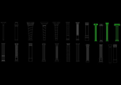 欧式柱子CAD立面图