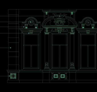 大门石墙cad图稿