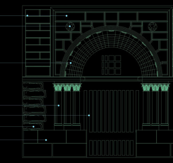 大门石墙cad素材