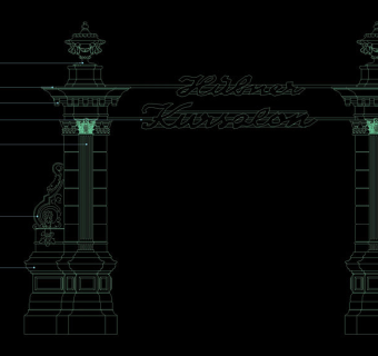 大门门柱cad素材