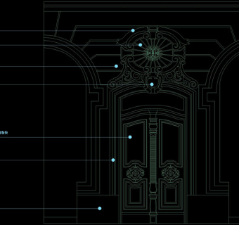 大门雕花cad图块