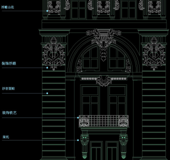 欧式大门cad图纸