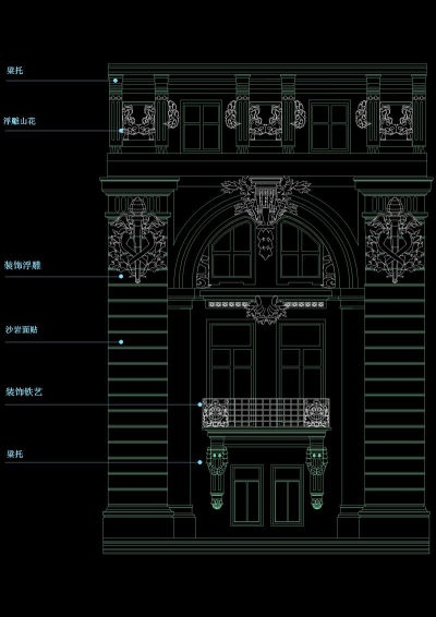 欧式大门cad图纸