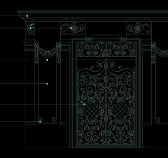 雕花门cad图纸