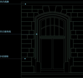 砖石门大样cad图块