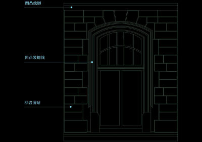 砖石门大样cad图块