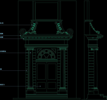 大门素材cad图块