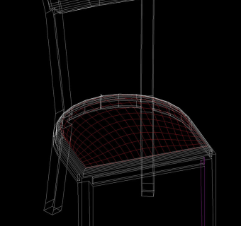 圆形椅子cad模型图纸
