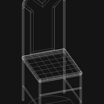 单人靠背座椅cad模型素材