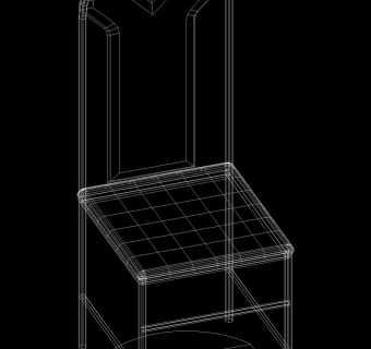 单人靠背座椅cad模型素材