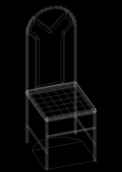 单人靠背座椅cad模型素材