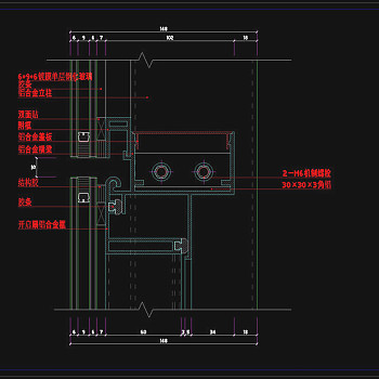 玻璃幕墙大样cad图纸