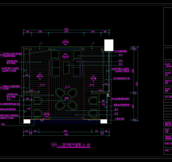 二层书吧平面图cad素材