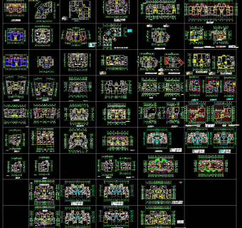 一梯两户户型大全cad图纸