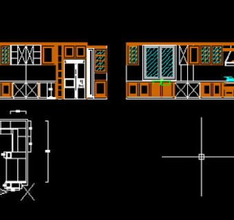 欧式橱柜成品设计cad模块下载