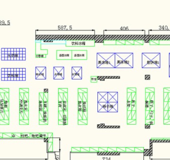 超市货架CAD平面图图片