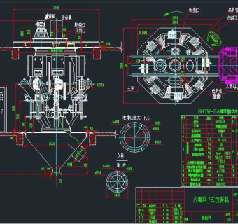 型回转式水泥包装机cad素材