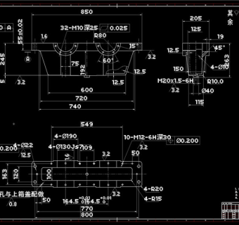 变速箱下箱体CAD机械图纸