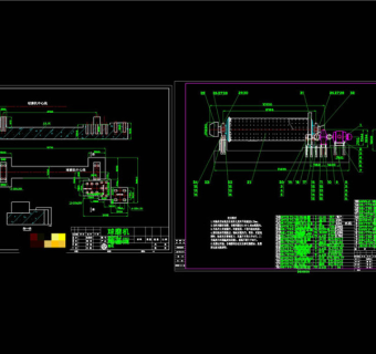 球磨机地基及总装图设计CAD机械图纸