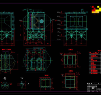 平米电除尘器图纸CAD机械图纸